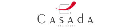 CASADAヘルスケアマッサージチェア社名ロゴ